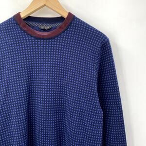 Ted baker Blue patterned wool blend sweater